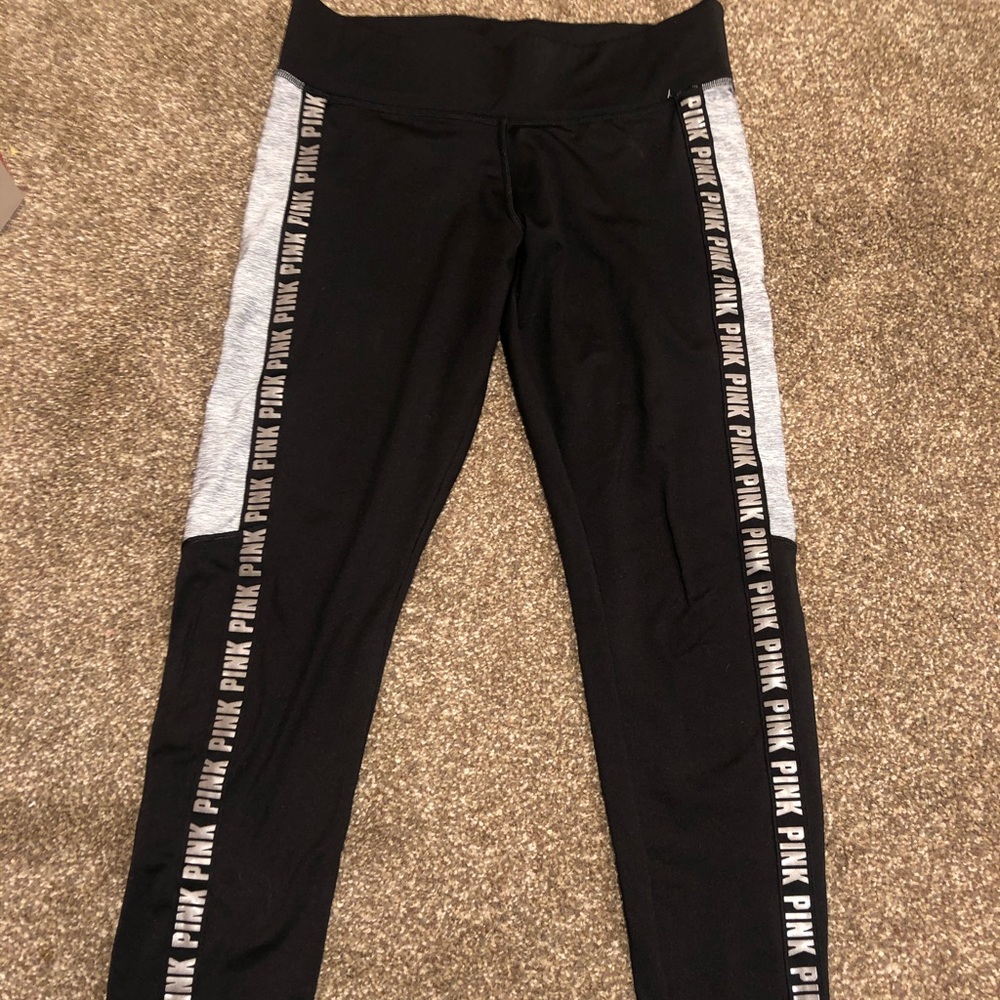 VS PINK BLACK AND GREY LEGGINGS